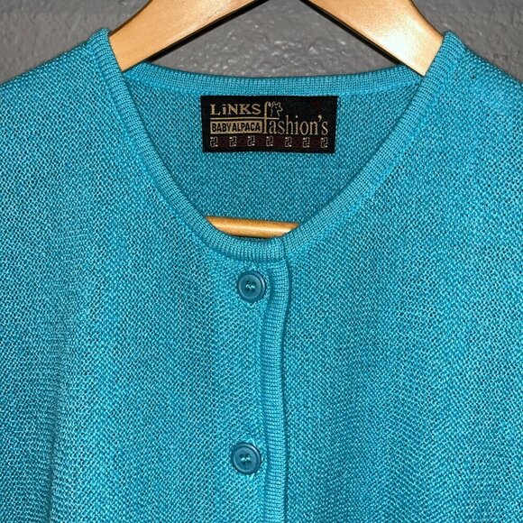 LINKS FASHION'S 100% BABY ALPACA Vintage Cardigan Sweater - Made in Peru - Small - Picture 2 of 9